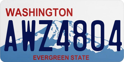 WA license plate AWZ4804