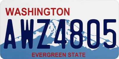 WA license plate AWZ4805