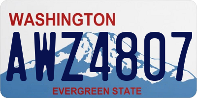 WA license plate AWZ4807