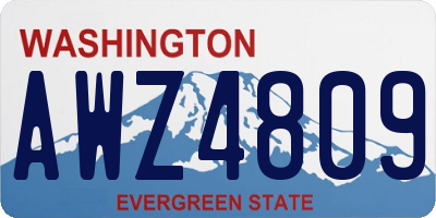 WA license plate AWZ4809