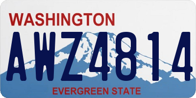 WA license plate AWZ4814