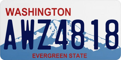 WA license plate AWZ4818