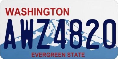 WA license plate AWZ4820