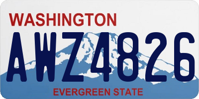 WA license plate AWZ4826