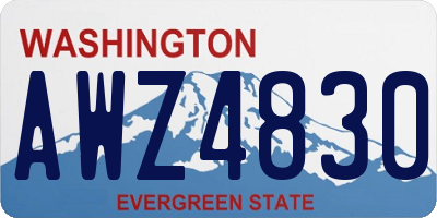 WA license plate AWZ4830