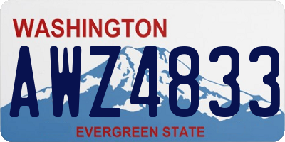WA license plate AWZ4833