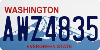 WA license plate AWZ4835