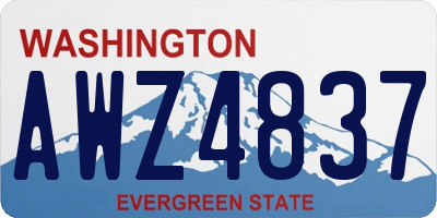 WA license plate AWZ4837