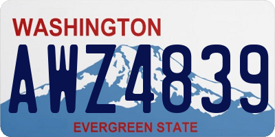 WA license plate AWZ4839