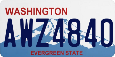 WA license plate AWZ4840