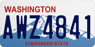 WA license plate AWZ4841