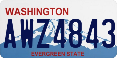 WA license plate AWZ4843