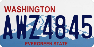 WA license plate AWZ4845