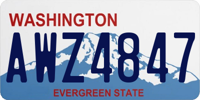 WA license plate AWZ4847