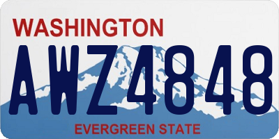 WA license plate AWZ4848