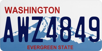 WA license plate AWZ4849