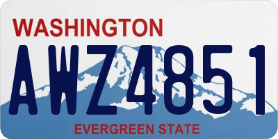 WA license plate AWZ4851
