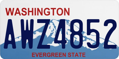 WA license plate AWZ4852