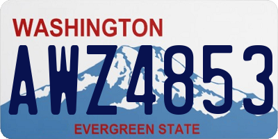 WA license plate AWZ4853
