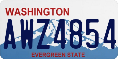 WA license plate AWZ4854