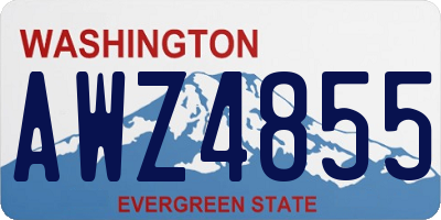 WA license plate AWZ4855
