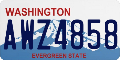 WA license plate AWZ4858