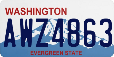 WA license plate AWZ4863