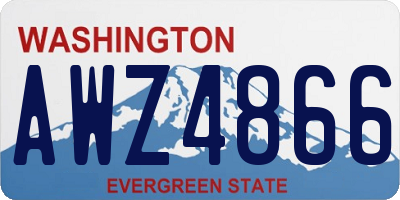 WA license plate AWZ4866
