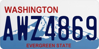 WA license plate AWZ4869