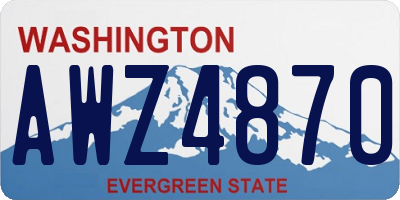 WA license plate AWZ4870
