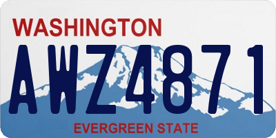 WA license plate AWZ4871