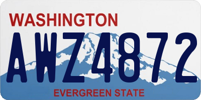 WA license plate AWZ4872