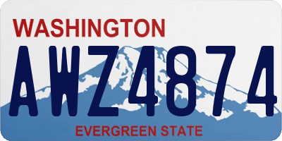 WA license plate AWZ4874