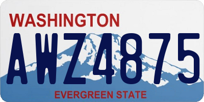 WA license plate AWZ4875