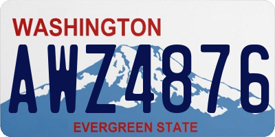 WA license plate AWZ4876