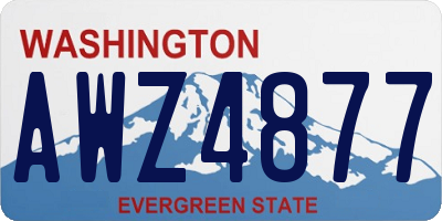 WA license plate AWZ4877