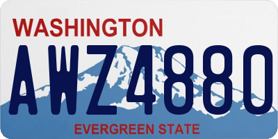 WA license plate AWZ4880