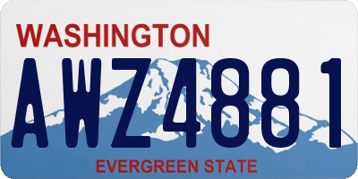 WA license plate AWZ4881