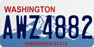 WA license plate AWZ4882