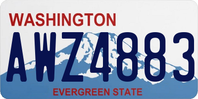 WA license plate AWZ4883
