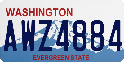 WA license plate AWZ4884