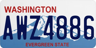 WA license plate AWZ4886