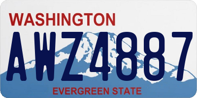WA license plate AWZ4887