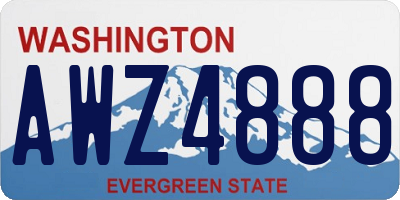 WA license plate AWZ4888