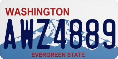 WA license plate AWZ4889