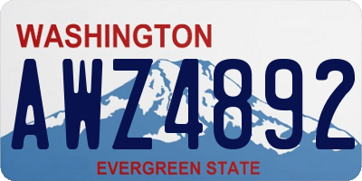 WA license plate AWZ4892