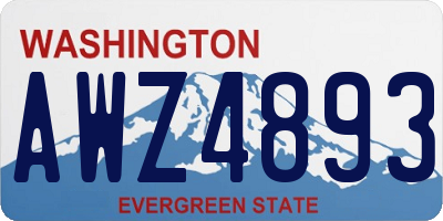 WA license plate AWZ4893