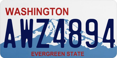 WA license plate AWZ4894