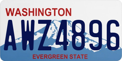 WA license plate AWZ4896