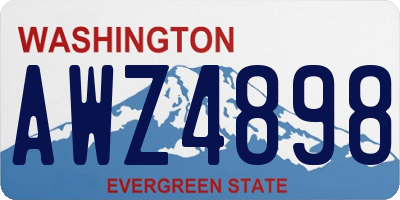 WA license plate AWZ4898